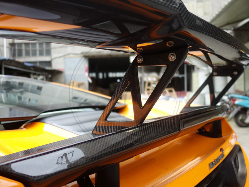 2011-2017 McLaren MP4 12C Coupe Spyder 650S YC Design Type II Style Rear Spoiler GT Wing with Deck
