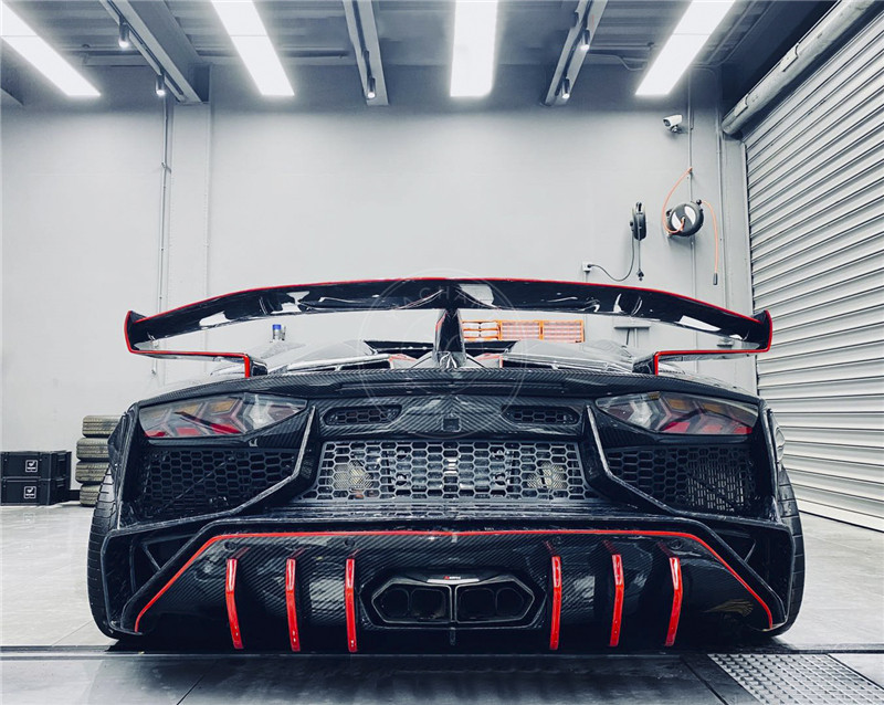 2011-2017 Lamborghini Aventador Roarster SVJ-Extra Rear Wing & Engine Hood