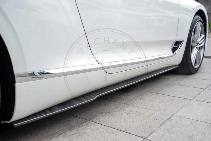 Limited Edition Style Dry Carbon Fiber Side Skirt Underboard for 2019-2021 Bentley Continental GT Coupe & Convertible