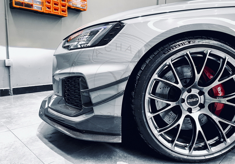 RS01R Carbon Fiber Front Bumper Canards for 2020-2022 Audi RS4 B9.5 Avant