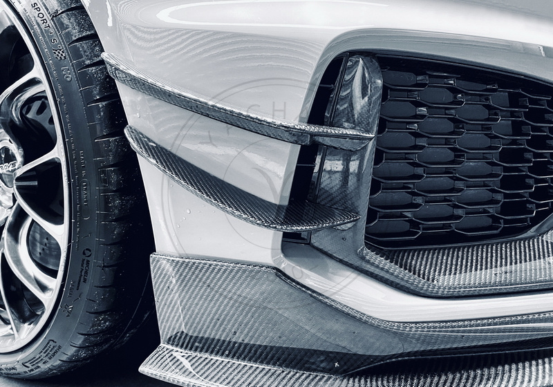 RS01R Carbon Fiber Front Bumper Canards for 2020-2022 Audi RS4 B9.5 Avant