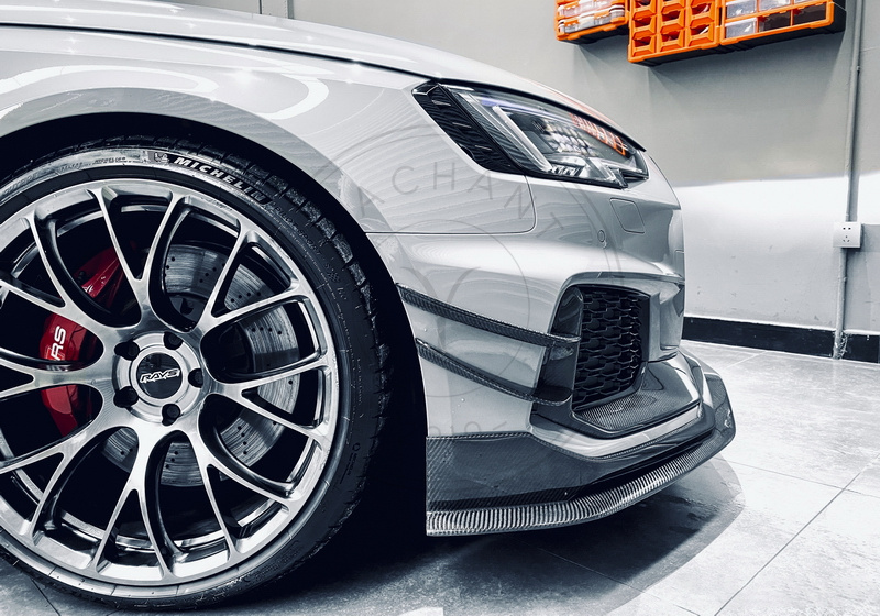RS01R Carbon Fiber Front Bumper Canards for 2020-2022 Audi RS4 B9.5 Avant