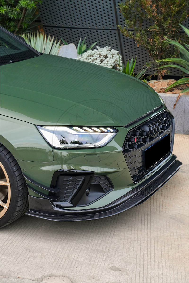 BKSS Style Carbon Fiber Front Bumper Canards for 2020-2025 Audi S4 Avant B9.5 Avant