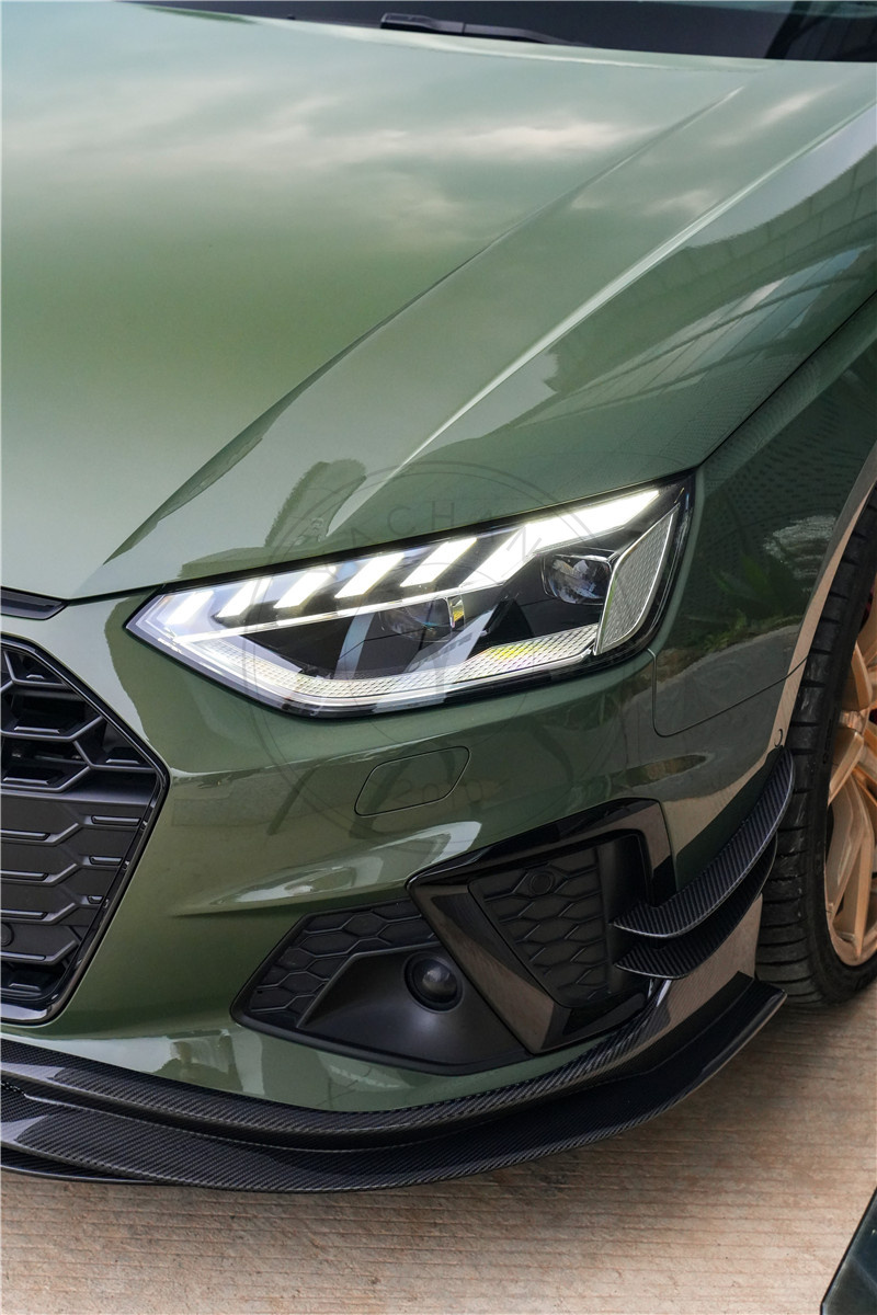 BKSS Style Carbon Fiber Front Bumper Canards for 2020-2025 Audi S4 Avant B9.5 Avant