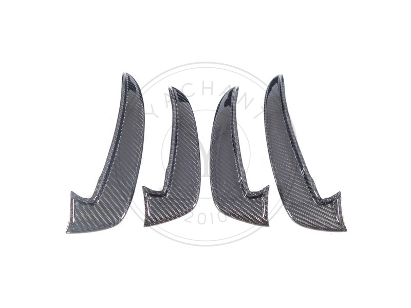 BKSS Style Carbon Fiber Front Bumper Canards for 2020-2025 Audi S4 Avant B9.5 Avant