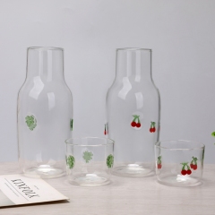 Icon Heat Cold Resistant Bedside Night Borosilicate Glass Juice Water Bottle Carafe En Verre Pitcher Jug Sets with Tumbler Cup,Grossiste en Verrerie & Fabricant de Bocaux à Bougies sur Mesure | Ruixin Glass,Icon Heat Cold Resistant Bedside Night Borosilicate Glass Juice Water Bottle Carafe En Verre Pitcher Jug Sets with Tumbler Cup