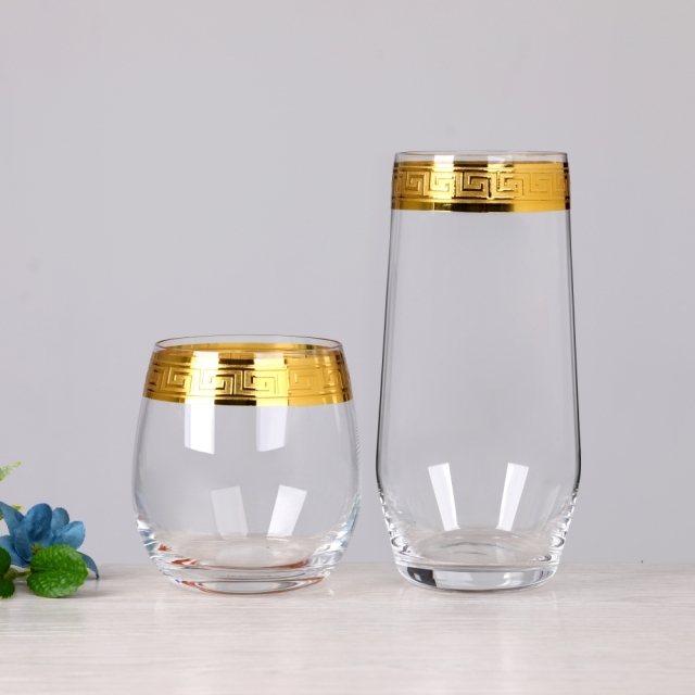Customized Pattern Silver Gold Rimmed Wine Glass Cups for Drinking Water Whiskey,Wholesale Glassware & Custom Candle Jar Manufacturer | Ruixin Glass,Customized Pattern Silver Gold Rimmed Wine Glass Cups for Drinking Water Whiskey