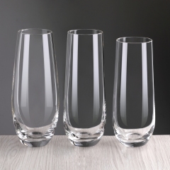 Custom Logo Unique Wedding bar Modern Ribbed Hammered Lead Free Crystal Stemless Prosecco Glassware Champagne Flutes Glasses,Fabricante Mayorista de Artículos de Vidrio y Tarros de Vela Personalizados | Ruixin Glass,Custom Logo Unique Wedding bar Modern Ribbed Hammered Lead Free Crystal Stemless Prosecco Glassware Champagne Flutes Glasses