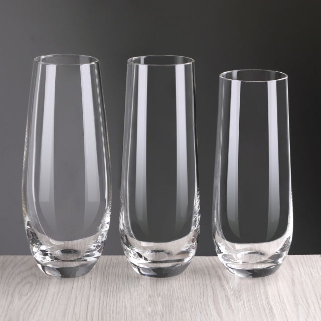 Custom Logo Unique Wedding bar Modern Ribbed Hammered Lead Free Crystal Stemless Prosecco Glassware Champagne Flutes Glasses,Fabricante Mayorista de Artículos de Vidrio y Tarros de Vela Personalizados | Ruixin Glass,Custom Logo Unique Wedding bar Modern Ribbed Hammered Lead Free Crystal Stemless Prosecco Glassware Champagne Flutes Glasses