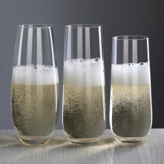 Custom Logo Unique Wedding bar Modern Ribbed Hammered Lead Free Crystal Stemless Prosecco Glassware Champagne Flutes Glasses,Fabricante Mayorista de Artículos de Vidrio y Tarros de Vela Personalizados | Ruixin Glass,Custom Logo Unique Wedding bar Modern Ribbed Hammered Lead Free Crystal Stemless Prosecco Glassware Champagne Flutes Glasses