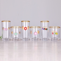Ready to Ship Gold Rim 3D Enamel Raised Design Barware Cocktail Water Highball Drinking Glass Tumbler Cup for Gift,Wholesale Glassware & Custom Candle Jar Manufacturer | Ruixin Glass,Ready to Ship Gold Rim 3D Enamel Raised Design Barware Cocktail Water Highball Drinking Glass Tumbler Cup for Gift