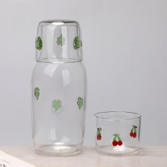 Icon Heat Cold Resistant Bedside Night Borosilicate Glass Juice Water Bottle Carafe En Verre Pitcher Jug Sets with Tumbler Cup,Grossiste en Verrerie & Fabricant de Bocaux à Bougies sur Mesure | Ruixin Glass,Icon Heat Cold Resistant Bedside Night Borosilicate Glass Juice Water Bottle Carafe En Verre Pitcher Jug Sets with Tumbler Cup