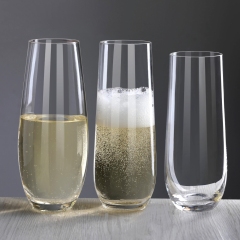 Custom Logo Unique Wedding bar Modern Ribbed Hammered Lead Free Crystal Stemless Prosecco Glassware Champagne Flutes Glasses,Fabricante Mayorista de Artículos de Vidrio y Tarros de Vela Personalizados | Ruixin Glass,Custom Logo Unique Wedding bar Modern Ribbed Hammered Lead Free Crystal Stemless Prosecco Glassware Champagne Flutes Glasses