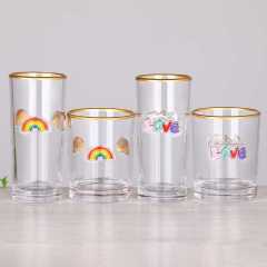 Ready to Ship Gold Rim 3D Enamel Raised Design Barware Cocktail Water Highball Drinking Glass Tumbler Cup for Gift,Wholesale Glassware & Custom Candle Jar Manufacturer | Ruixin Glass,Ready to Ship Gold Rim 3D Enamel Raised Design Barware Cocktail Water Highball Drinking Glass Tumbler Cup for Gift