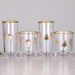 Ready to Ship Christmas Fruit Raised 3D Enamel Applique Motif Gold Rim Highball Cooler Double Old Fashioned Rocks Tumbler Glass,Wholesale Glassware & Custom Candle Jar Manufacturer | Ruixin Glass,Ready to Ship Christmas Fruit Raised 3D Enamel Applique Motif Gold Rim Highball Cooler Double Old Fashioned Rocks Tumbler Glass