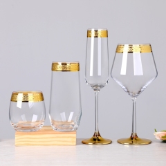 Luxury No Lead Crystal Art Deco Edge Gold Rimmed Glass champagne Flutes Wine Glasses Stemless,Fabricante Mayorista de Artículos de Vidrio y Tarros de Vela Personalizados | Ruixin Glass,Luxury No Lead Crystal Art Deco Edge Gold Rimmed Glass champagne Flutes Wine Glasses Stemless