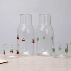 Icon Heat Cold Resistant Bedside Night Borosilicate Glass Juice Water Bottle Carafe En Verre Pitcher Jug Sets with Tumbler Cup,Grossiste en Verrerie & Fabricant de Bocaux à Bougies sur Mesure | Ruixin Glass,Icon Heat Cold Resistant Bedside Night Borosilicate Glass Juice Water Bottle Carafe En Verre Pitcher Jug Sets with Tumbler Cup