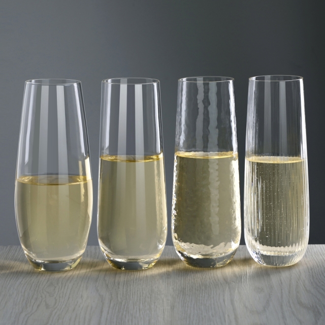 Custom Logo Unique Wedding bar Modern Ribbed Hammered Lead Free Crystal Stemless Prosecco Glassware Champagne Flutes Glasses,Fabricante Mayorista de Artículos de Vidrio y Tarros de Vela Personalizados | Ruixin Glass,Custom Logo Unique Wedding bar Modern Ribbed Hammered Lead Free Crystal Stemless Prosecco Glassware Champagne Flutes Glasses