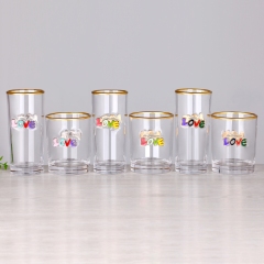 Ready to Ship Gold Rim 3D Enamel Raised Design Barware Cocktail Water Highball Drinking Glass Tumbler Cup for Gift,Wholesale Glassware & Custom Candle Jar Manufacturer | Ruixin Glass,Ready to Ship Gold Rim 3D Enamel Raised Design Barware Cocktail Water Highball Drinking Glass Tumbler Cup for Gift