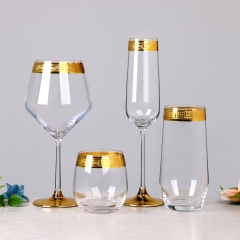 Customized Pattern Silver Gold Rimmed Wine Glass Cups for Drinking Water Whiskey,Wholesale Glassware & Custom Candle Jar Manufacturer | Ruixin Glass,Customized Pattern Silver Gold Rimmed Wine Glass Cups for Drinking Water Whiskey