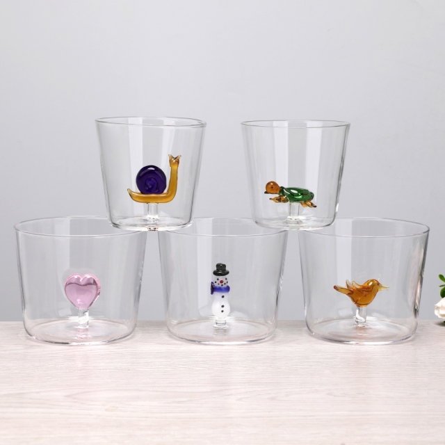 OEM 300ml 500ml Custom Christmas Gift Hand Blown Borosilicate 3D Drinking Glass Cup with Turtle Cute Animal Figurine Inside,Wholesale Glassware & Custom Candle Jar Manufacturer | Ruixin Glass,OEM 300ml 500ml Custom Christmas Gift Hand Blown Borosilicate 3D Drinking Glass Cup with Turtle Cute Animal Figurine Inside