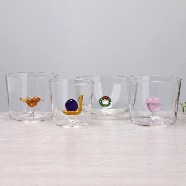 OEM 300ml 500ml Custom Christmas Gift Hand Blown Borosilicate 3D Drinking Glass Cup with Turtle Cute Animal Figurine Inside,Wholesale Glassware & Custom Candle Jar Manufacturer | Ruixin Glass,OEM 300ml 500ml Custom Christmas Gift Hand Blown Borosilicate 3D Drinking Glass Cup with Turtle Cute Animal Figurine Inside