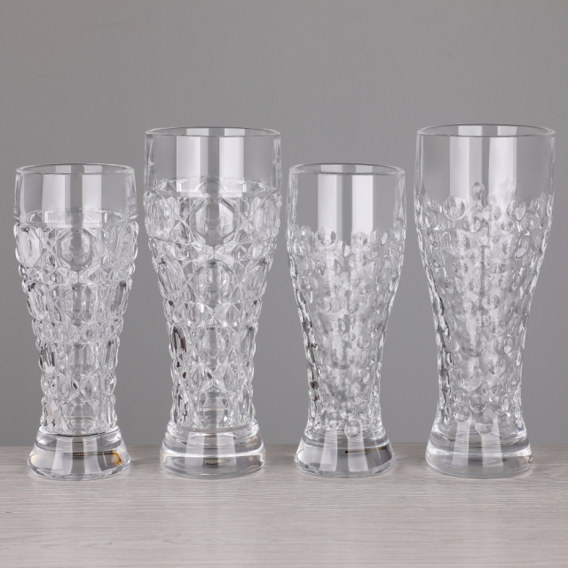 Wholesale Custom 10oz 15oz Premium Heavy Base Faceted Diamond-Pattern Clear Textured Pint Pilsner Beer Drinking Glasses,Оптовые поставки стеклянной посуды и производство индивидуальных свечных банок | Ruixin Glass,Wholesale Custom 10oz 15oz Premium Heavy Base Faceted Diamond-Pattern Clear Textured Pint Pilsner Beer Drinking Glasses