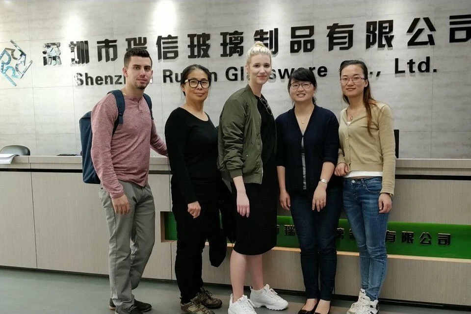 A group photo with visiting clients