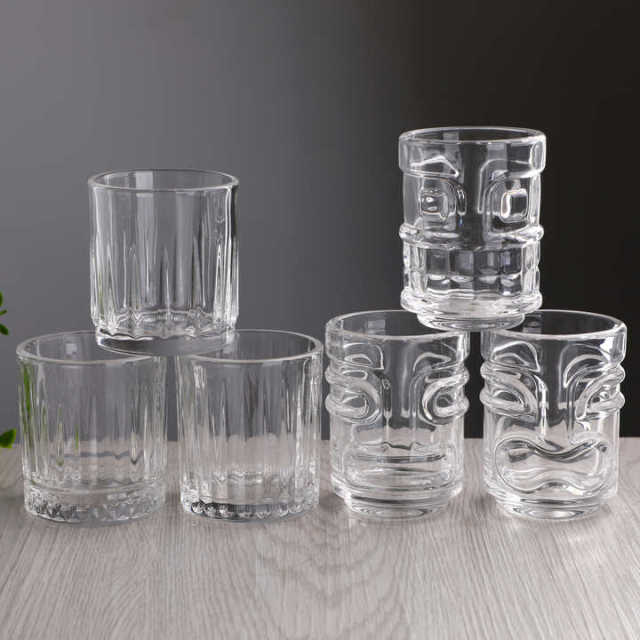 Wholesale Custom Logo 3oz Embossed Tiki Face Diamond Pattern Glass Candle Holder Votive Shot Glass Bulk Gift Box Set,Fabricante de Artigos de Vidro por Atacado & Frascos para Velas Personalizados | Ruixin Glass,Wholesale Custom Logo 3oz Embossed Tiki Face Diamond Pattern Glass Candle Holder Votive Shot Glass Bulk Gift Box Set