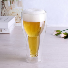 Custom Logo Double Wall Glass Cup Logo Print Custom Beer Glasses Supplier,卸売ガラス製品＆カスタムキャンドルジャー製造メーカー | Ruixin Glass,Custom Logo Double Wall Glass Cup Logo Print Custom Beer Glasses Supplier