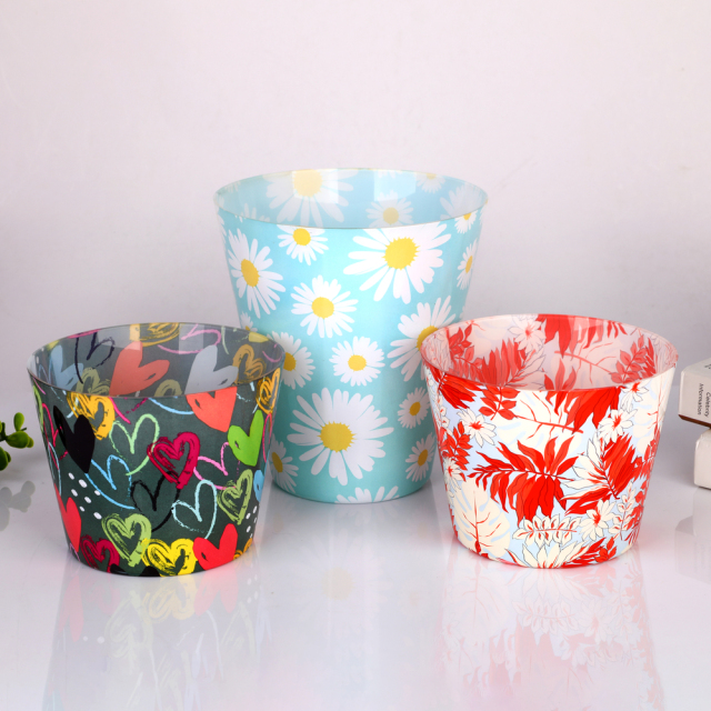 Wholesale Custom Pattern Printed Glass Candle Holder Set Daisy Heart Leaf Design Large Planter Vase Bulk OEM Logo 1430ml,Оптовые поставки стеклянной посуды и производство индивидуальных свечных банок | Ruixin Glass,Wholesale Custom Pattern Printed Glass Candle Holder Set Daisy Heart Leaf Design Large Planter Vase Bulk OEM Logo 1430ml