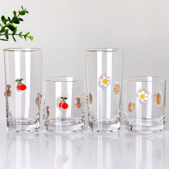 Wholesale Christmas Gift Glass Cup Set Gold Rim 3D Enamel Badge Highball Whiskey Tumbler Borosilicate Custom Logo Box,Оптовые поставки стеклянной посуды и производство индивидуальных свечных банок | Ruixin Glass,Wholesale Christmas Gift Glass Cup Set Gold Rim 3D Enamel Badge Highball Whiskey Tumbler Borosilicate Custom Logo Box