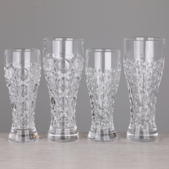 Wholesale Custom 10oz 15oz Premium Heavy Base Faceted Diamond-Pattern Clear Textured Pint Pilsner Beer Drinking Glasses,Оптовые поставки стеклянной посуды и производство индивидуальных свечных банок | Ruixin Glass,Wholesale Custom 10oz 15oz Premium Heavy Base Faceted Diamond-Pattern Clear Textured Pint Pilsner Beer Drinking Glasses