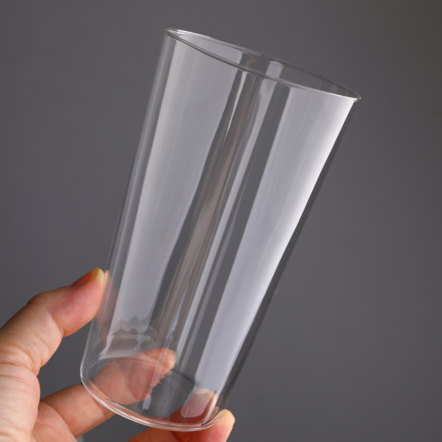 Wholesale Manufacturer Thin Wall Minimalist Borosilicate Zombie Glass Tumbler Chimney Glass Iced Coffee Boba Cup,Wholesale Glassware & Custom Candle Jar Manufacturer | Ruixin Glass,Wholesale Manufacturer Custom Logo Borosilicate Glass Tumbler Beer Can Glass Iced Coffee Boba Cup Bamboo Lid Straw Gift Box Set