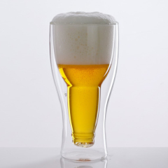 Custom Logo Double Wall Glass Cup Logo Print Custom Beer Glasses Supplier,卸売ガラス製品＆カスタムキャンドルジャー製造メーカー | Ruixin Glass,Custom Logo Double Wall Glass Cup Logo Print Custom Beer Glasses Supplier