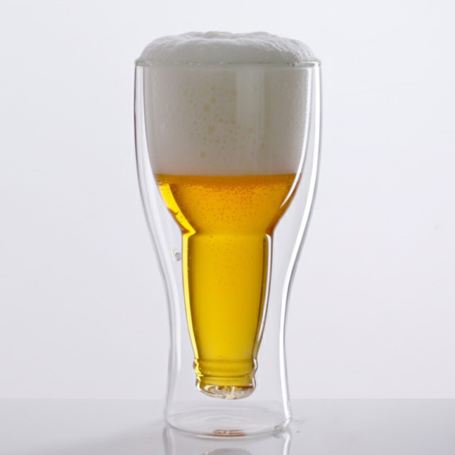 Custom Logo Double Wall Glass Cup Logo Print Custom Beer Glasses Supplier,卸売ガラス製品＆カスタムキャンドルジャー製造メーカー | Ruixin Glass,Custom Logo Double Wall Glass Cup Logo Print Custom Beer Glasses Supplier