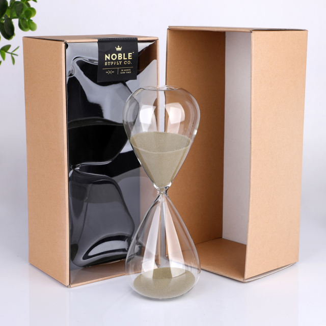Wholesale Custom Logo Glass Hourglass Sand Timer Gift Box Set 30 Minute Sand Clock Office Decor Corporate Promotional,卸売ガラス製品＆カスタムキャンドルジャー製造メーカー | Ruixin Glass,Wholesale Custom Logo Glass Hourglass Sand Timer Gift Box Set 30 Minute Sand Clock Office Decor Corporate Promotional