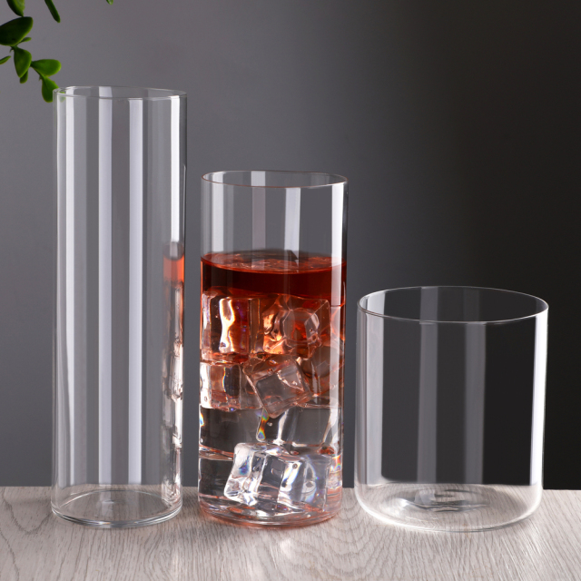 Wholesale Manufacturer Thin Wall Minimalist Borosilicate Zombie Glass Tumbler Chimney Glass Iced Coffee Boba Cup,Wholesale Glassware & Custom Candle Jar Manufacturer | Ruixin Glass,Wholesale Manufacturer Custom Logo Borosilicate Glass Tumbler Beer Can Glass Iced Coffee Boba Cup Bamboo Lid Straw Gift Box Set
