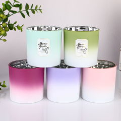 Wholesale Custom Gradient Matte Frosted Glass Candle Jar Electroplated Silver Inner Empty Vessel Luxury Candle Making,Wholesale Glassware & Custom Candle Jar Manufacturer | Ruixin Glass,Wholesale Custom Gradient Matte Frosted Glass Candle Jar Electroplated Silver Inner Empty Vessel Luxury Candle Making