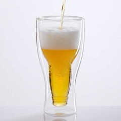 Custom Logo Double Wall Glass Cup Logo Print Custom Beer Glasses Supplier,卸売ガラス製品＆カスタムキャンドルジャー製造メーカー | Ruixin Glass,Custom Logo Double Wall Glass Cup Logo Print Custom Beer Glasses Supplier