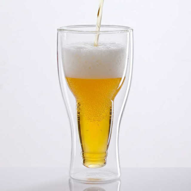 Custom Logo Double Wall Glass Cup Logo Print Custom Beer Glasses Supplier,卸売ガラス製品＆カスタムキャンドルジャー製造メーカー | Ruixin Glass,Custom Logo Double Wall Glass Cup Logo Print Custom Beer Glasses Supplier