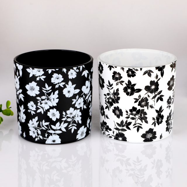 Custom Luxury Empty Glass Candle Jars Wholesale Bulk Floral Decal Gold Foil Printed Candle Vessels for Candle Making,卸売ガラス製品＆カスタムキャンドルジャー製造メーカー | Ruixin Glass,Custom Luxury Empty Glass Candle Jars Wholesale Bulk Floral Decal Gold Foil Printed Candle Vessels for Candle Making
