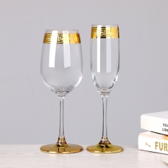 Heavy Bottom Greek Key Gold Rim Champagne Flutes Brandy Snifters Highball Rocks Whiskey Red Wine Drinking Glass,Fabricante de Artigos de Vidro por Atacado & Frascos para Velas Personalizados | Ruixin Glass,Heavy Bottom Greek Key Gold Rim Champagne Flutes Brandy Snifters Highball Rocks Whiskey Red Wine Drinking Glass