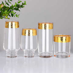 Wholesale Luxury Gold Rim Greek Key Glassware Set Custom Logo Highball Whiskey Stemless Wine Glass Cup for Hotel Wedding,卸売ガラス製品＆カスタムキャンドルジャー製造メーカー | Ruixin Glass,Wholesale Luxury Gold Rim Greek Key Glassware Set Custom Logo Highball Whiskey Stemless Wine Glass Cup for Hotel Wedding