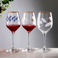 Bulk Wholesale Custom Engraved Crystal Wine Glass Gold Rim Holly Pattern Logo Etched Red Wine Goblet Gift Box Set Factory,Grossiste en Verrerie & Fabricant de Bocaux à Bougies sur Mesure | Ruixin Glass,Bulk Wholesale Custom Engraved Crystal Wine Glass Gold Rim Holly Pattern Logo Etched Red Wine Goblet Gift Box Set Factory