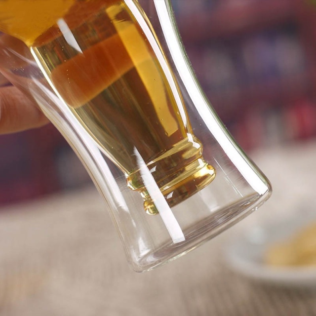 Custom Logo Double Wall Glass Cup Logo Print Custom Beer Glasses Supplier,卸売ガラス製品＆カスタムキャンドルジャー製造メーカー | Ruixin Glass,Custom Logo Double Wall Glass Cup Logo Print Custom Beer Glasses Supplier