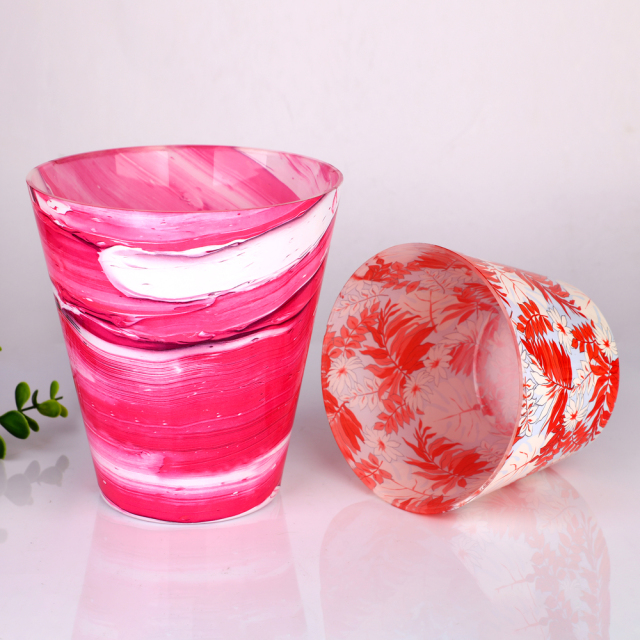 Wholesale Custom Pattern Printed Glass Candle Holder Set Daisy Heart Leaf Design Large Planter Vase Bulk OEM Logo 1430ml,Оптовые поставки стеклянной посуды и производство индивидуальных свечных банок | Ruixin Glass,Wholesale Custom Pattern Printed Glass Candle Holder Set Daisy Heart Leaf Design Large Planter Vase Bulk OEM Logo 1430ml