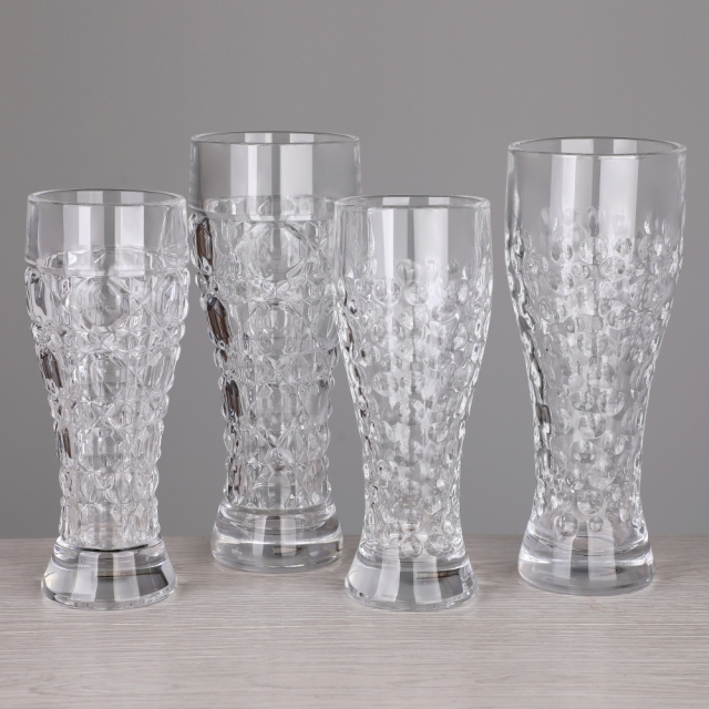 Wholesale Custom 10oz 15oz Premium Heavy Base Faceted Diamond-Pattern Clear Textured Pint Pilsner Beer Drinking Glasses,Оптовые поставки стеклянной посуды и производство индивидуальных свечных банок | Ruixin Glass,Wholesale Custom 10oz 15oz Premium Heavy Base Faceted Diamond-Pattern Clear Textured Pint Pilsner Beer Drinking Glasses