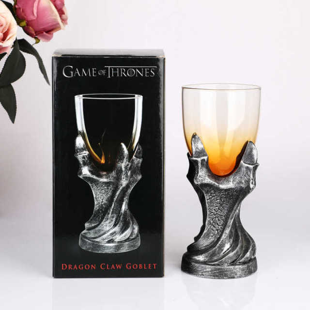 Wholesale Custom Medieval Dragon Claw Goblet Retro Resin Base Amber Glass Cup Fantasy Gift Box Set Viking Wine Chalice,Оптовые поставки стеклянной посуды и производство индивидуальных свечных банок | Ruixin Glass,Wholesale Custom Medieval Dragon Claw Goblet Retro Resin Base Amber Glass Cup Fantasy Gift Box Set Viking Wine Chalice
