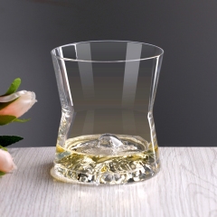 OEM ODM Custom Hand Blown Lead Free Crystal Borosilicate Glass Volcano Style Whiskey Rocks Glass with 3D Mountain Base,Grossiste en Verrerie & Fabricant de Bocaux à Bougies sur Mesure | Ruixin Glass,OEM ODM Custom Hand Blown Lead Free Crystal Borosilicate Glass Volcano Style Whiskey Rocks Glass with 3D Mountain Base